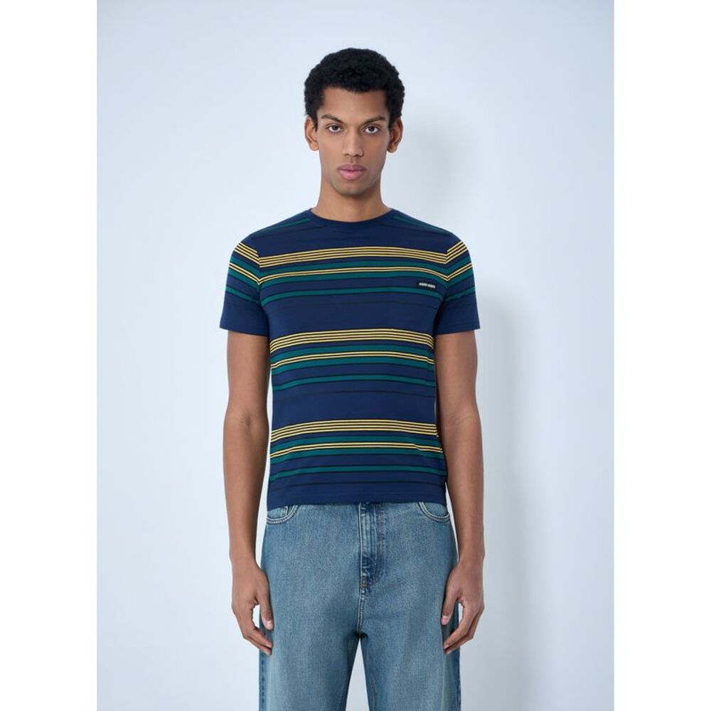 Miu Miu Men Striped Cotton Jersey T-Shirt